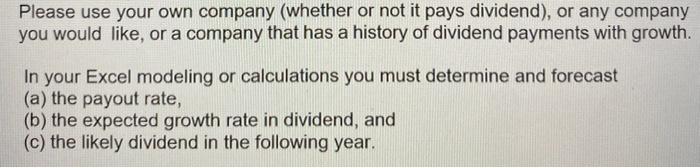 Please Use Your Own Company Whether Or Not It Pays Dividend Or Any Company You Would Like Or A Company That Has A Hi 1