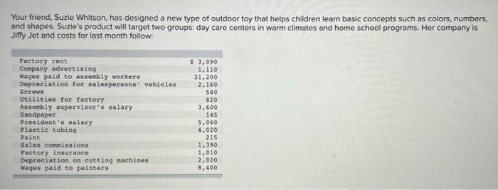 Your Friend Suzie Whitson Has Designed A New Type Of Outdoor Toy That Helps Children Learn Basic Concepts Such As Colo 1
