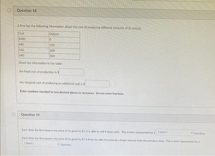 A Firm Has A Linear Cost Function Where C X Represents The Total Cost Of Producing X Units Of A Good We Can Expect Th 4