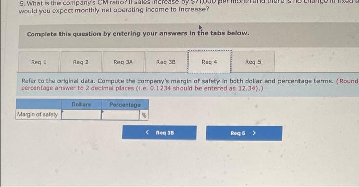 Exercise 5 18 Break Even And Target Profit Analysis Margin Of Safety Cm Ratio Lo5 1 Lo5 3 Lo5 5 Lo5 6 Lo5 7 Menl 6