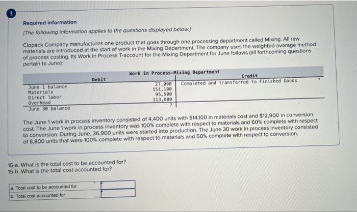 Undational Required Information The Following Information Applies To The Questions Displayed Below Clopack Company Man 7