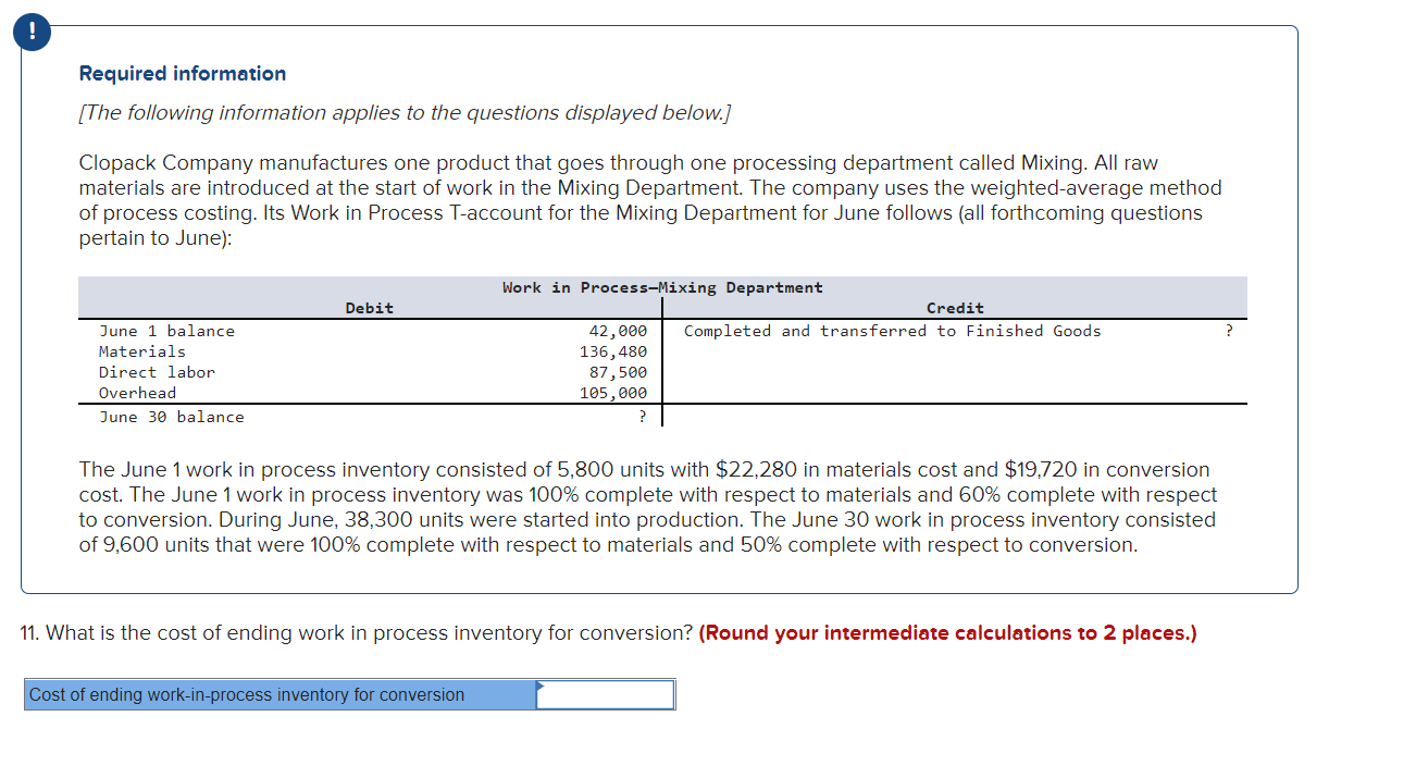 Required Information The Following Information Applies To The Questions Displayed Below Clopack Company Manufacture 1