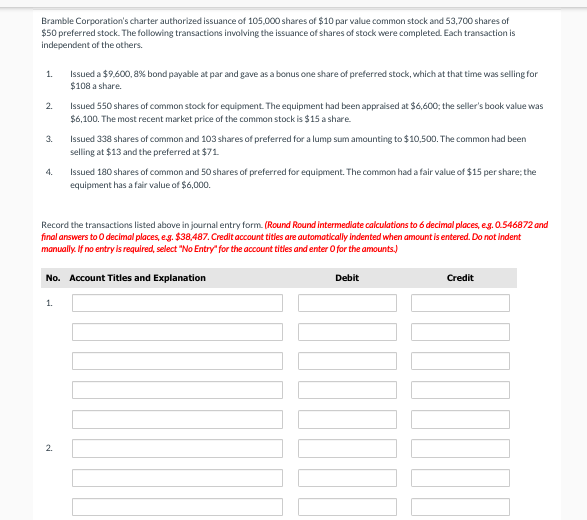 Bramble Corporation S Charter Authorized Issuance Of 105 000 Shares Of 10 Par Value Common Stock And 53 700 Shares Of 1