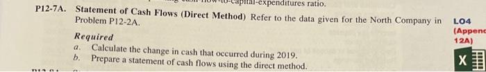 Piz 2a Statement Of Cash Flows Indirect Method North Company S Income Statement And Compara Tive Balance Sheets As O 3