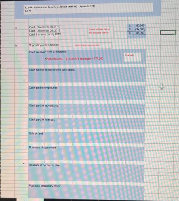 Piz 2a Statement Of Cash Flows Indirect Method North Company S Income Statement And Compara Tive Balance Sheets As O 4