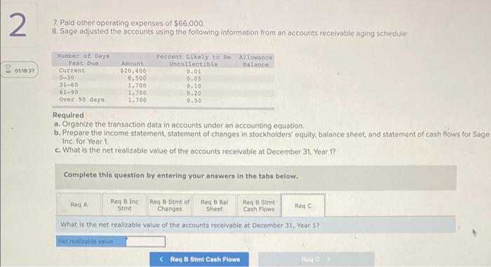 2 0 2 Sage Inc Experienced The Following Transactions For Year 1 Its First Year Of Operations 1 Issued Common Stock Fo 8