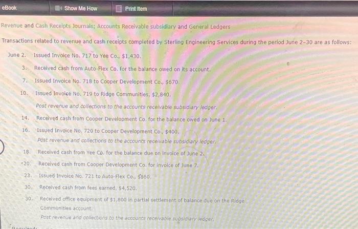 Ebook 14 Show Me How Revenue And Cash Receipts Journals Accounts Receivable Subsidiary And General Ledgers Transaction 1