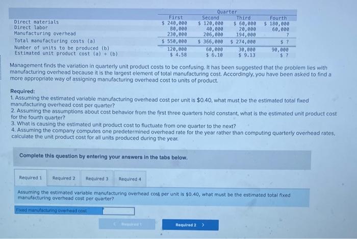 Direct Materials Direct Labor Manufacturing Overhead Total Manufacturing Costs A Number Of Units To Be Produced B E 1