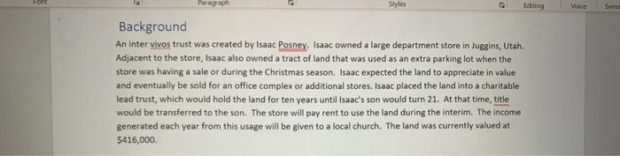 Font Paragraph Styles G Editing Background An Inter Vivos Trust Was Created By Isaac Posney Isaac Owned A Large Departm 3