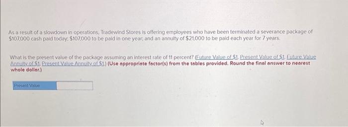As A Result Of A Slowdown In Operations Tradewind Stores Is Offering Employees Who Have Been Terminated A Severance Pac 1