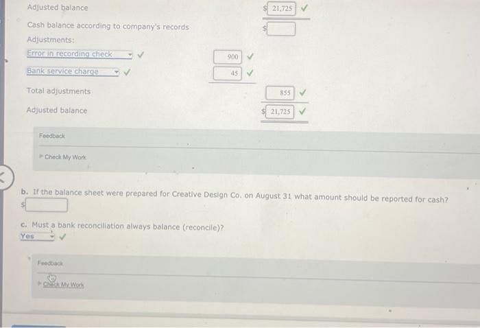 Bank Reconciliation The Following Data Were Accumulated For Use In Reconciling The Bank Account Of Creative Design Co 2