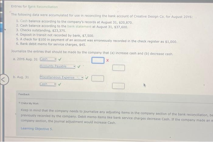Bank Reconciliation The Following Data Were Accumulated For Use In Reconciling The Bank Account Of Creative Design Co 3