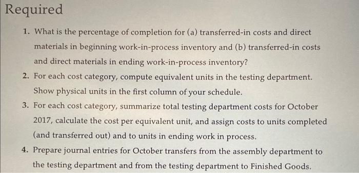 17 39 Transferred In Costs Weighted Average Method Hoffman Company As You Know Is A Manufacturer Of Car Seats Each 3