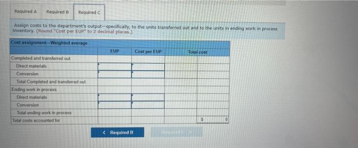 Less Lusi Exercise 16 12 Algo Weighted Average Cost Per Equivalent Unit Costs Assigned To Products Lo P1 Hi T Compan 4