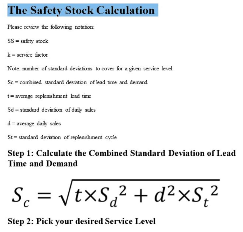 My Question Is The Following For Product B What Is The Combined Standard Deviation Of Lead Time And Demand Rounded T 4