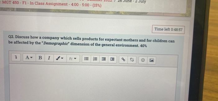 Mgt 450 F1 In Class Assignment 4 00 5 00 15 A B I 720 Q2 Discuss How A Company Which Sells Products For Expecta 1