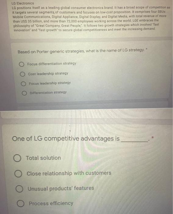 Lg Electronics Lg Positions Itself As A Leading Global Consumer Electronics Brand It Has A Broad Scope Of Competition A 1