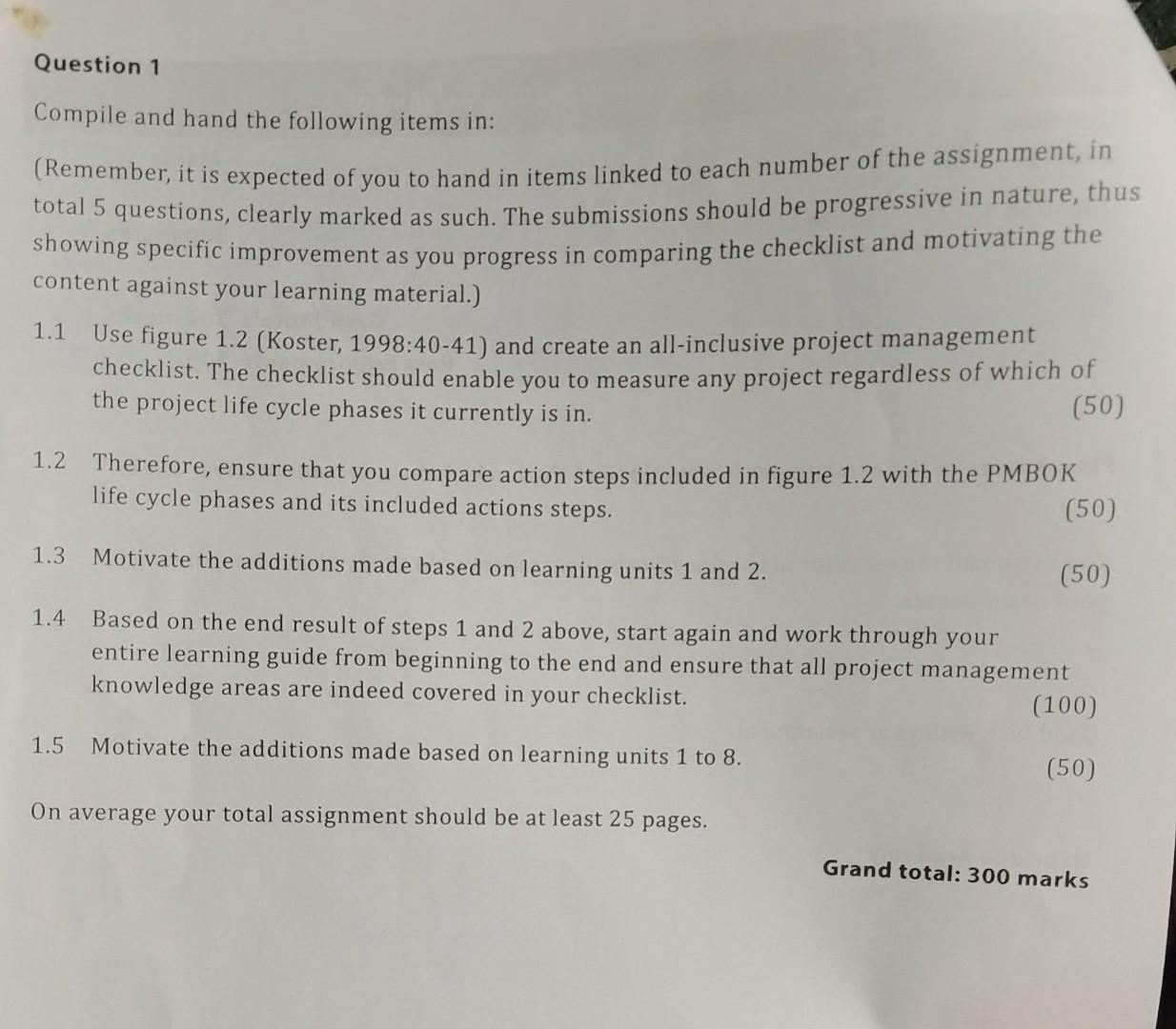 Question 1 Compile And Hand The Following Items In Remember It Is Expected Of You To Hand In Items Linked To Each Num 1