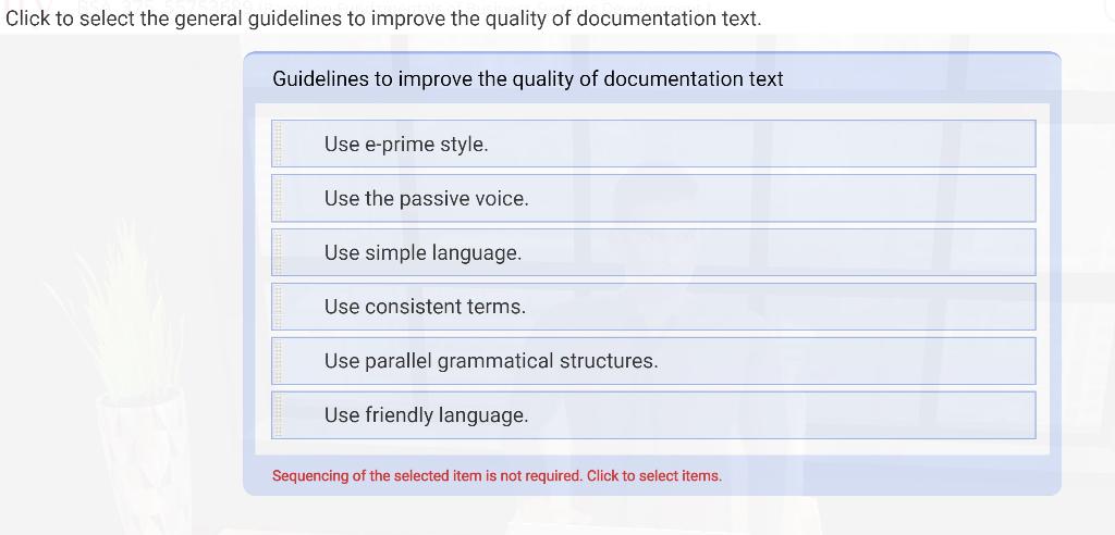 Click To Select The General Guidelines To Improve The Quality Of Documentation Text Guidelines To Improve The Quality O 1