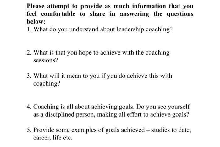 Please Attempt To Provide As Much Information That You Feel Comfortable To Share In Answering The Questions Below 1 Wh 1