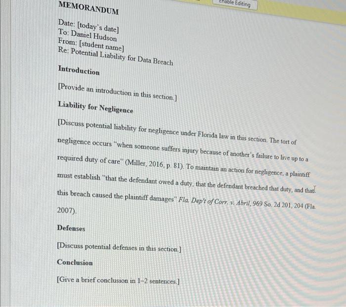 Course Outcomes For Unit 4 Assignment Ls311 2 Discuss The Relationship Of Torts To Risk Management Gel 6 06 Apply Rese 2