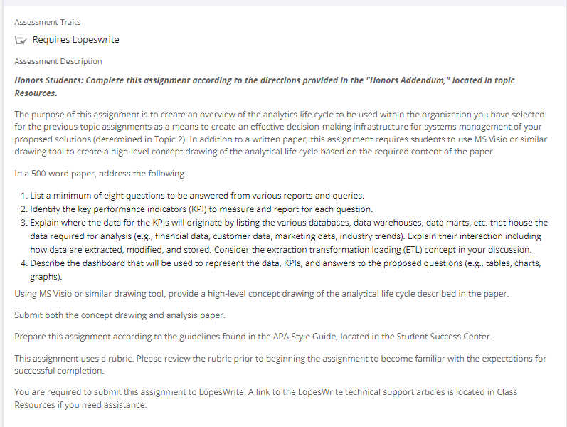Assessment Traits Ly Requires Lopeswrite Assessment Description Honors Students Complete This Assignment According To T 1