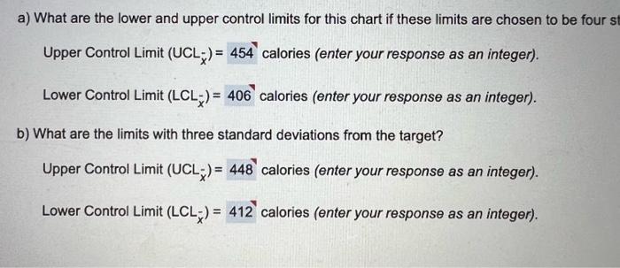 A What Are The Lower And Upper Control Limits For This Chart If These Limits Are Chosen To Be Four St Upper Control Lim 1