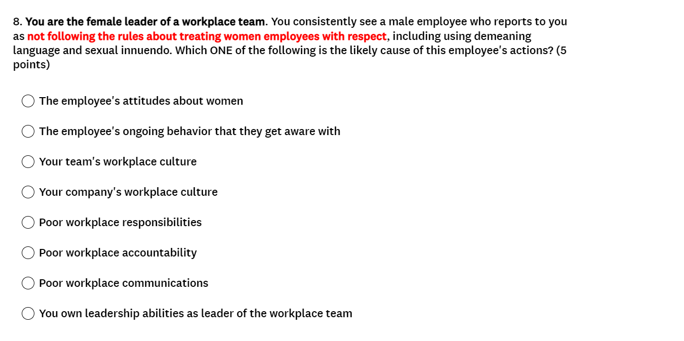 You Are The Female Leader Of A Workplace Team You Consistently See A Male Employee Who Reports To You As Not Following 1