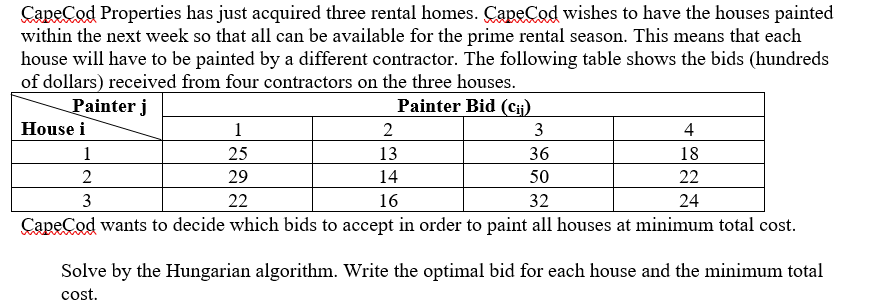 Capecod Properties Has Just Acquired Three Rental Homes Capecod Wishes To Have The Houses Painted Within The Next Week 1