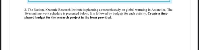 2 The National Oceanic Research Institute Is Planning A Research Study On Global Warming In Antarctica The 16 Month Ne 1