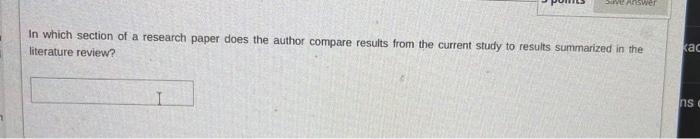 Sive Answer In Which Section Of A Research Paper Does The Author Compare Results From The Current Study To Results Summa 1