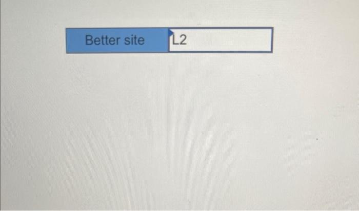 An Analysis Of Sites For A Distribution Center Has Led To Two Possible Sites L1 And L2 On The Map The Sites Are Compa 3