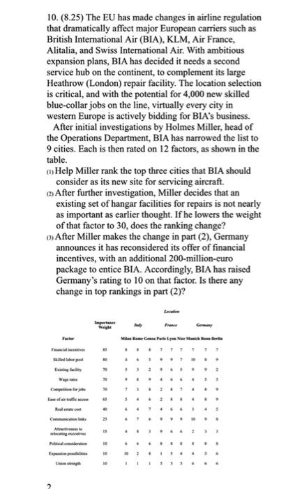 10 8 25 The Eu Has Made Changes In Airline Regulation That Dramatically Affect Major European Carriers Such As Britis 1
