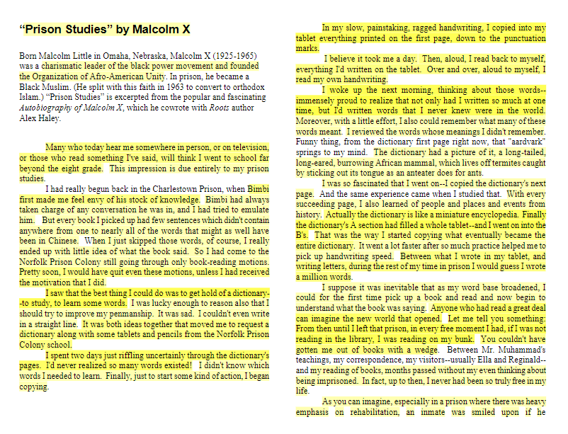 Prison Studies By Malcolm X Born Malcolm Little In Omaha Nebraska Malcolm X 1925 1965 Was A Charismatic Leader Of 1