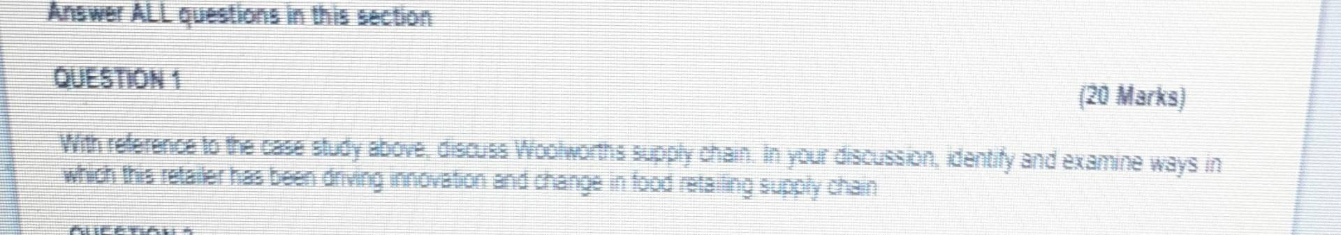 Section A Woolworths Drives Innovation And Change In Food Retailing Supply Chain Aus 2018 Australian Large Retailers A 2