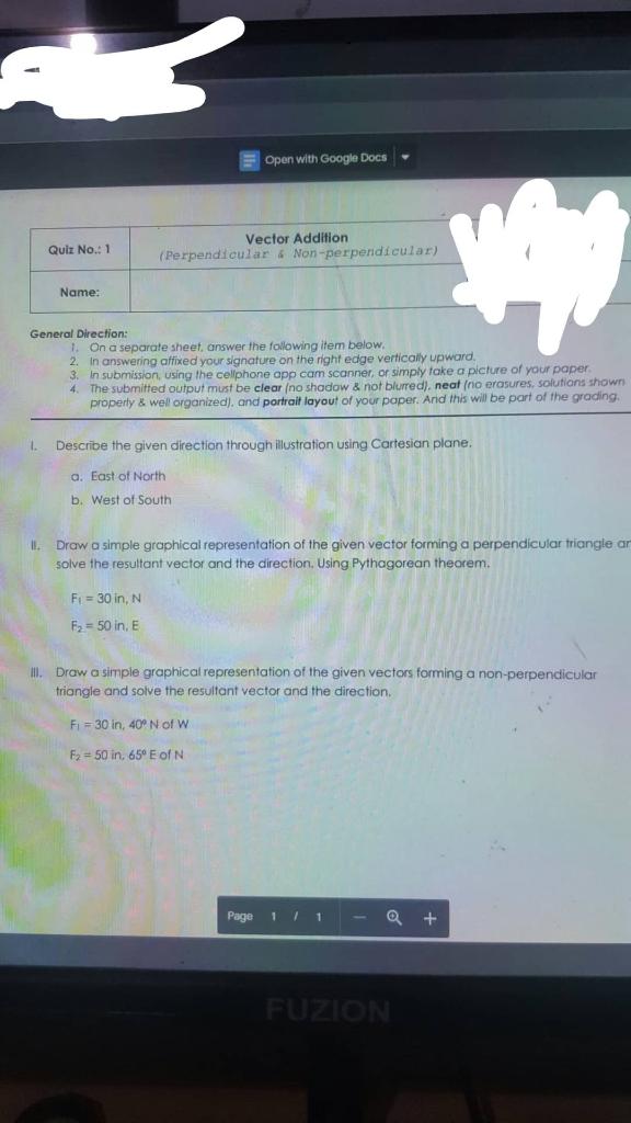 1 Quiz No 1 Vaja 1 On A Separate Sheet Answer The Following Item Below 2 In Answering Affixed Your Signature On T 1