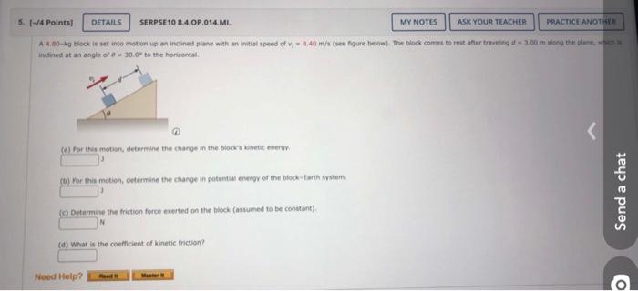Need Help Read 4 1 Points Details Serpse 10 8 4 Op 013 The Coefficient Of Friction Between The Block Of Mass M 3 2
