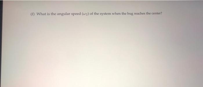 13 20 Points A Hovering Bug Of Mass M 0 07 Kg Drops From Above And Lands On The Rim Of A Turntable Of Mass M 0 01 7