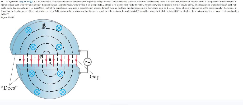 69 The Cyclotron Fig 27 55 Is A Device Used To Accelerate Elementary Particles Such As Protons To High Speeds Part 1