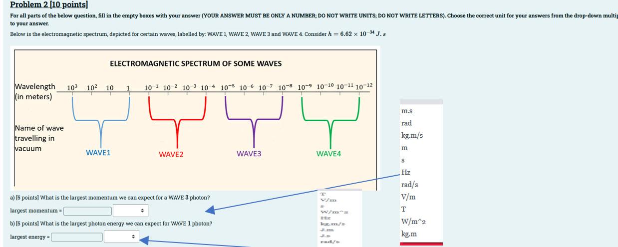 Problem 2 10 Points For All Parts Of The Below Question Fill In The Empty Boxes With Your Answer Your Answer Must Be 1