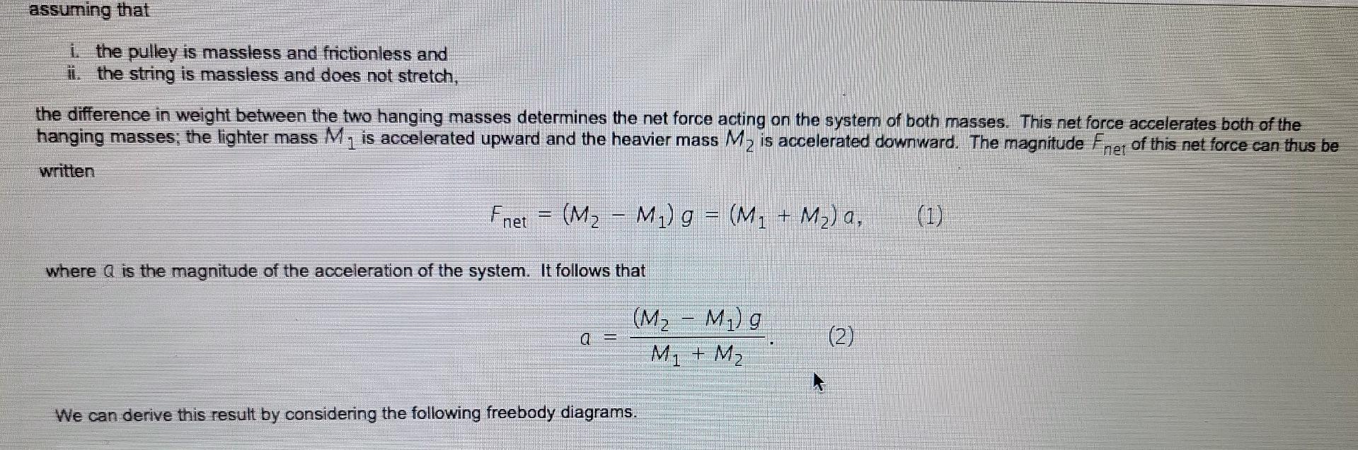 Test Information Description Phy 1100 Lab 4 Atwood S Machine Instructions Note You Are Expected To Format All Variable 2