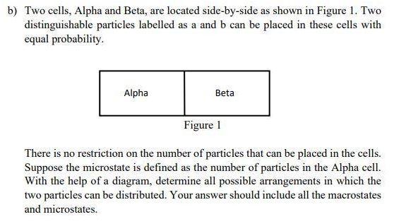 B Two Cells Alpha And Beta Are Located Side By Side As Shown In Figure 1 Two Distinguishable Particles Labelled As A 1