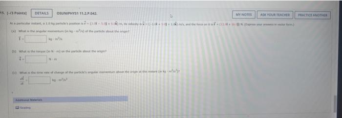 15 3 Points Details Osuniphys 11 2 P 042 Articularitat 10 Partic S Post Ta What Is The Angular Moment Kgm Of 2
