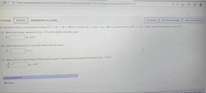 15 3 Points Details Osuniphys 11 2 P 042 Articularitat 10 Partic S Post Ta What Is The Angular Moment Kgm Of 4