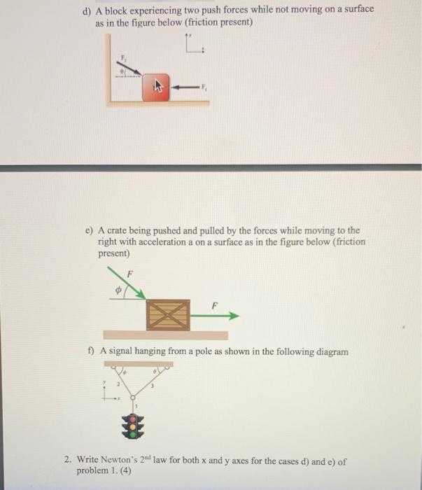 D A Block Experiencing Two Push Forces While Not Moving On A Surface As In The Figure Below Friction Present 2 E A 1