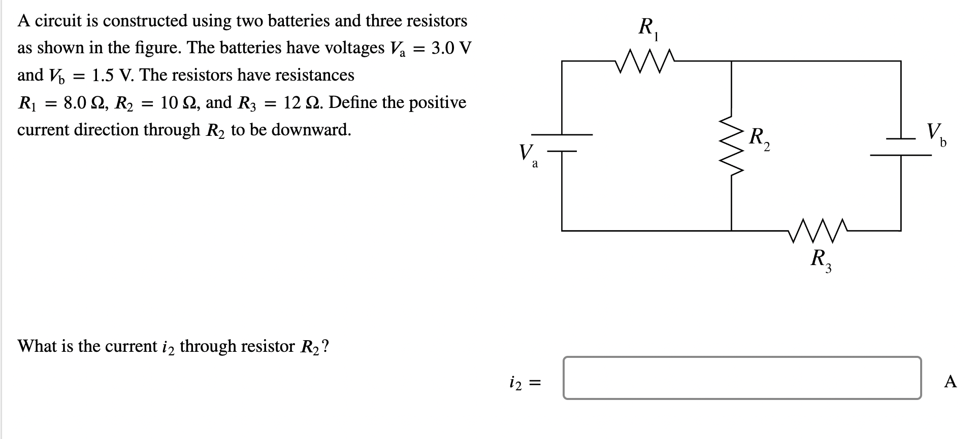 A Circuit Is Constructed Using Two Batteries And Three Resistors As Shown In The Figure The Batteries Have Voltages Va 1