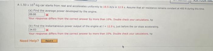 Air Four Teal A 1 50 X 10 Kg Car Starts From Rest And Accelerates Uniformly To 19 5 M S In 12 9 S Assume That Air Resi 1