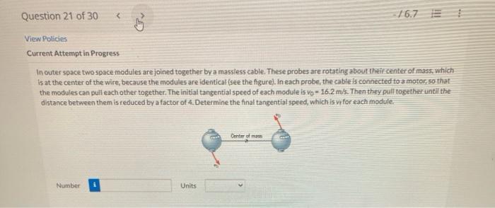 Question 21 Of 30 View Policies Current Attempt In Progress Number In Outer Space Two Space Modules Are Joined Togethe 1