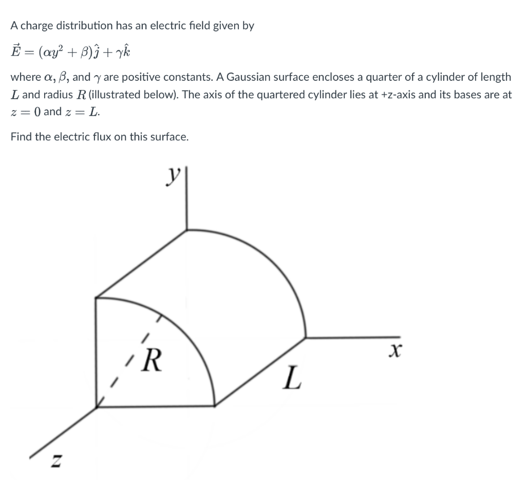 A Charge Distribution Has An Electric Field Given By E Ay Ss 3 Yk Where A B And Y Are Positive Constants A Gau 1