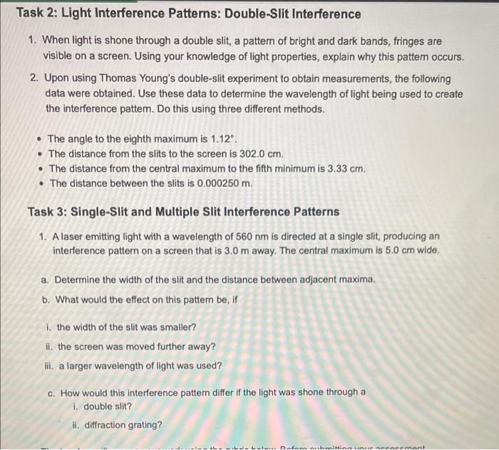Task 1 Interference Of Waves 1 Using The Two Dimensional Wave Interference Pattern Shown A Ruler And The Two Equation 3